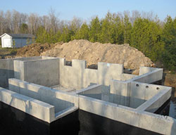 New home construction foundations in Owen Sound, Chatsworth, Durham areas